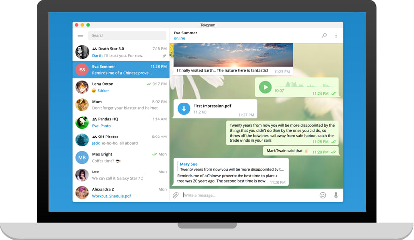 Telegram 阻止用户操作界面演示